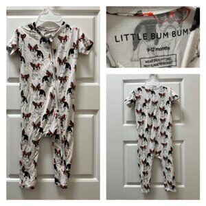 9-12M Little Bum Bums French Bulldog Pajamas
